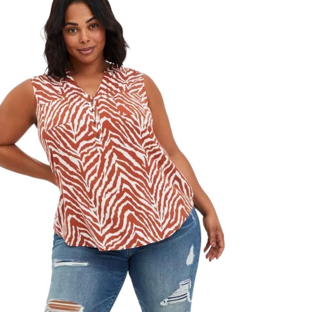 Torrid Harper Sleeveless Zebra Tunic Sz 4X
